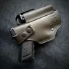 Шкіряна кобура поясна під Glock 19 | темна олива
