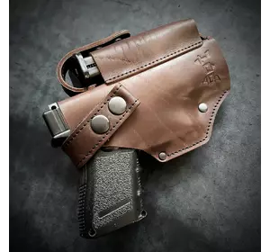 Шкіряна кобура поясна під Glock 19 | коричнева
